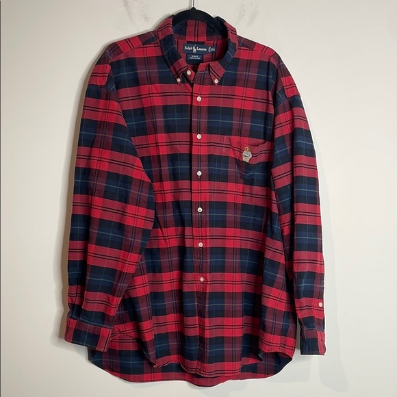Polo Ralph Lauren | Men’s Red Plaid Blake Shirt Embroidered Polo Bear Size XXL - Picture 1 of 6